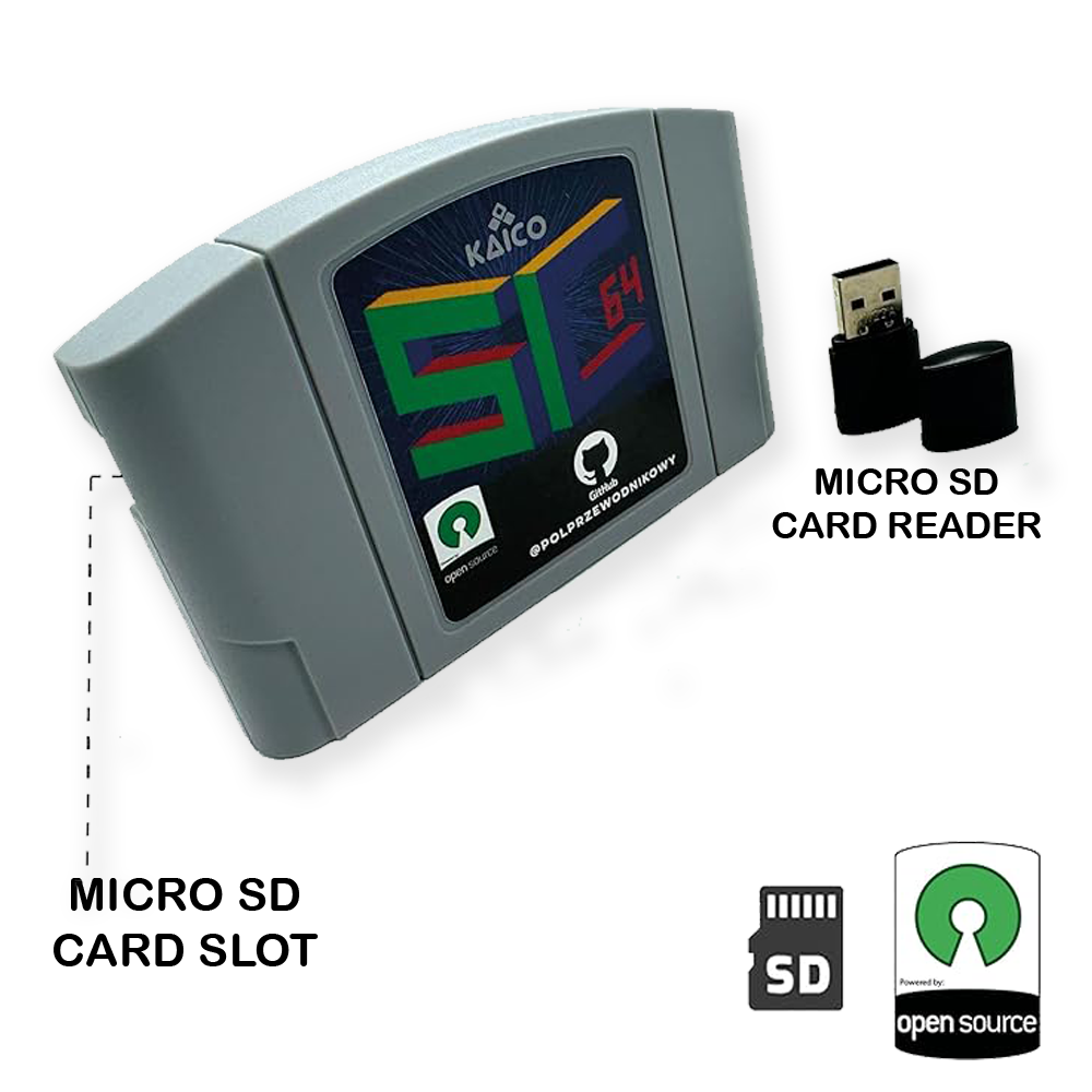 sc64 summercart 64, 8gb microsd. included