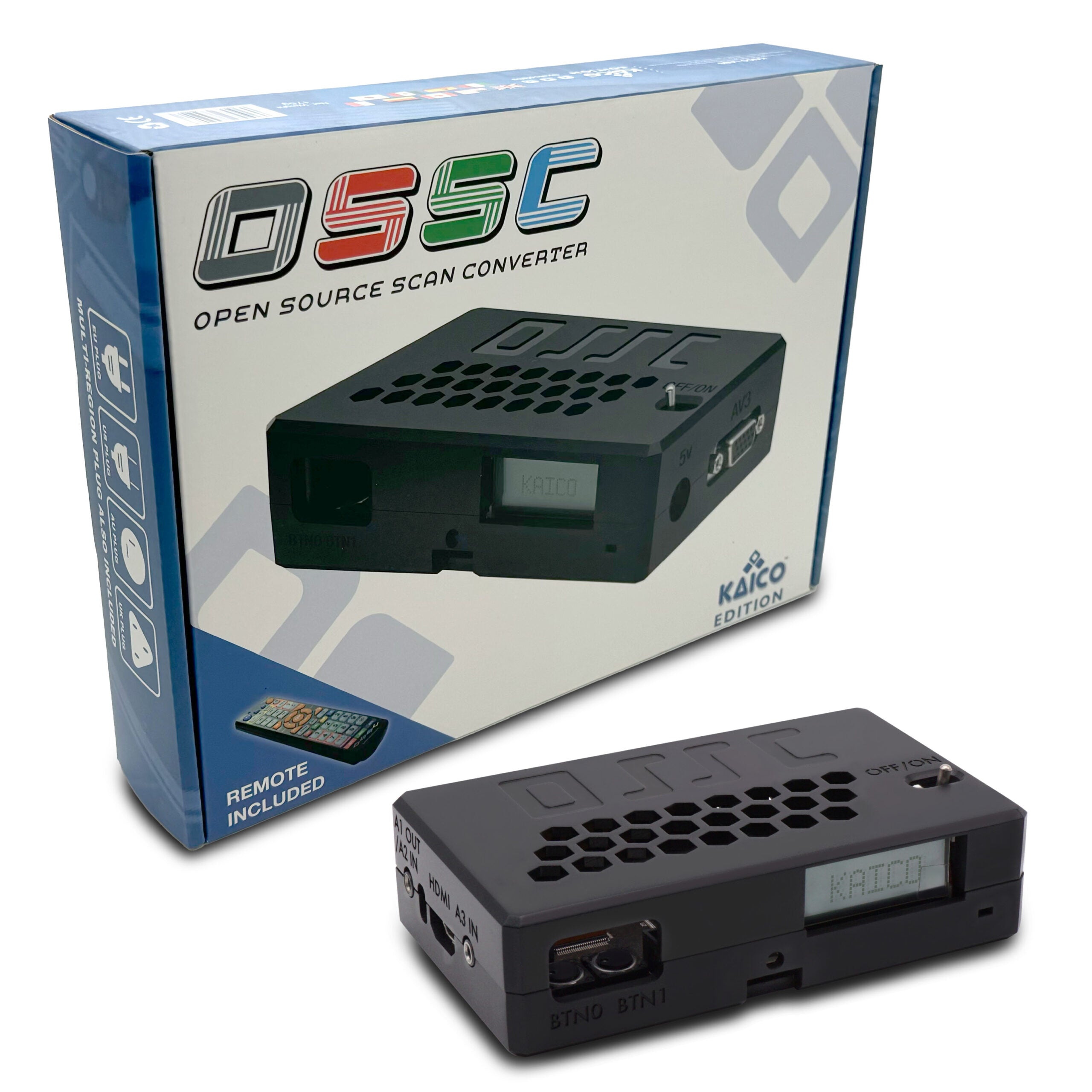 box for ossc open source scan converter, remote included
